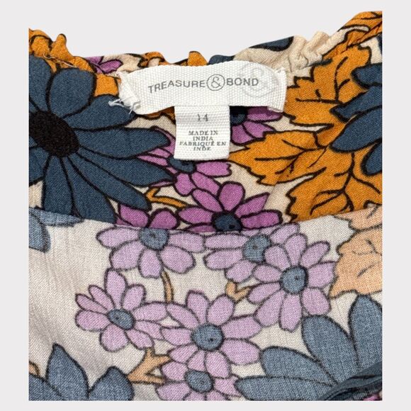 Treasure & Bond Floral Print Sundress – Girls’ Size 14 - Picture 4 of 5